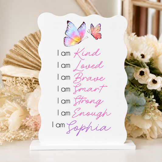 Kids Positive Affirmation Sign – Personalised Room Decoration