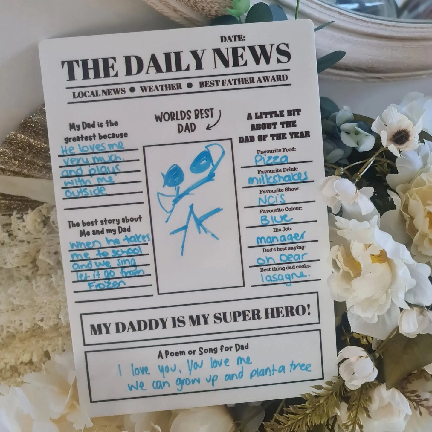 Personalised Dad Sign –Daily News - All About Dad - Personalised Gift Evermore Gifts & Favours