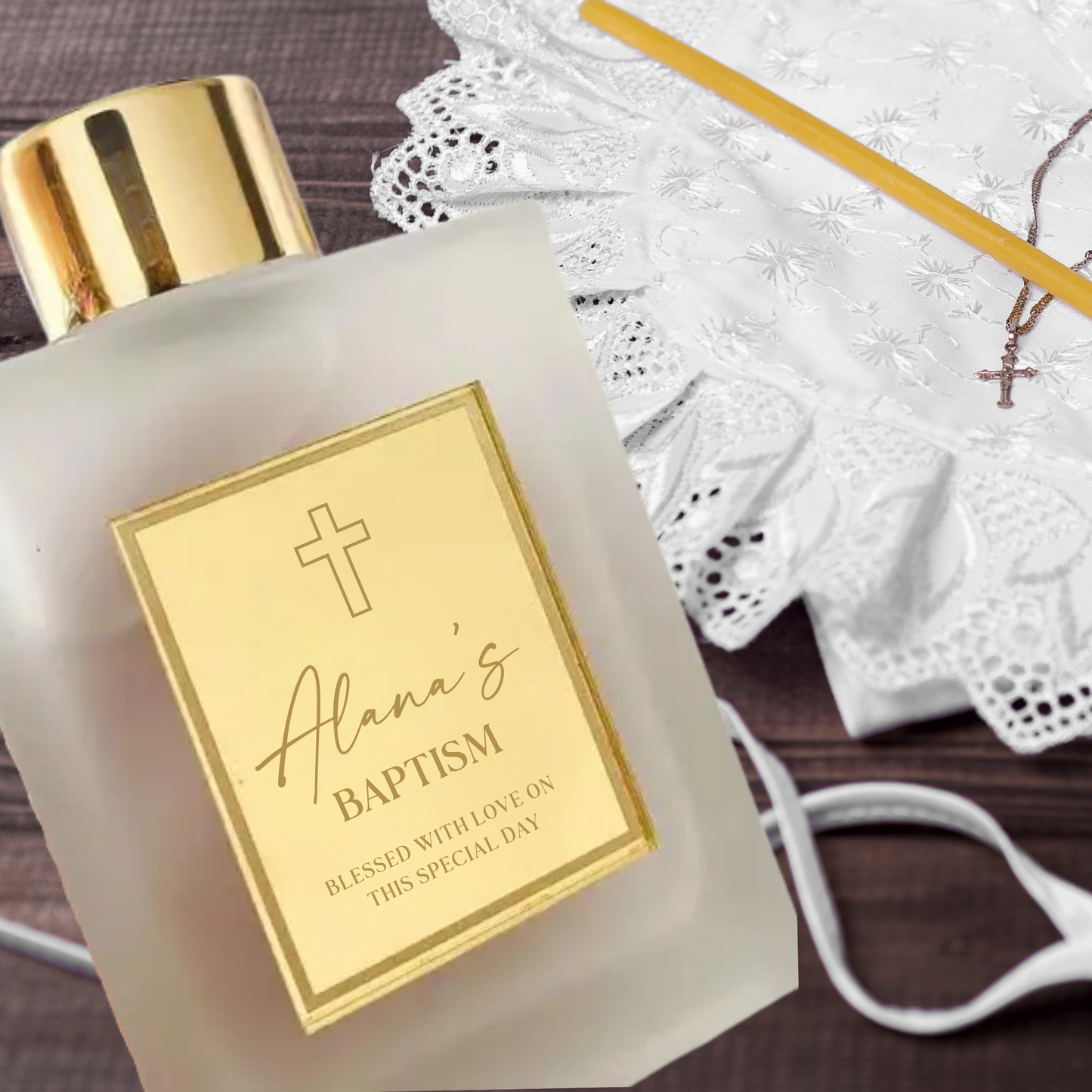 Christening Favour Tags – Custom Laser Engraved Religious Design