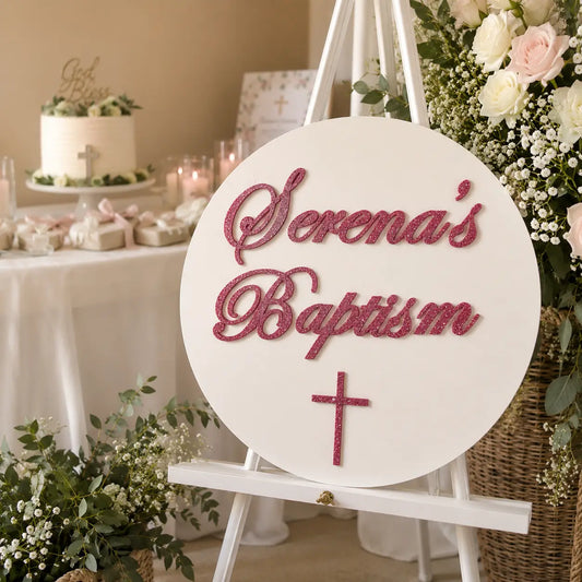 God Bless Welcome Sign – Laser Etched Signage for Religious Celebrations