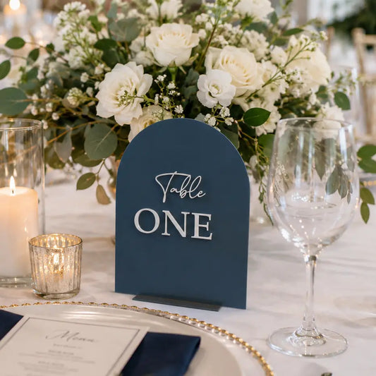 Elegant Table Number Signs – Double Acrylic Laser Cut for Event Styling