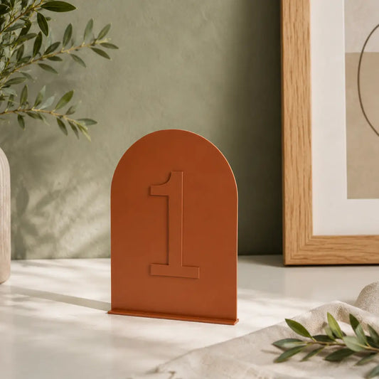 Acrylic Double Layer Arch Table Numbers | Wedding Signage
