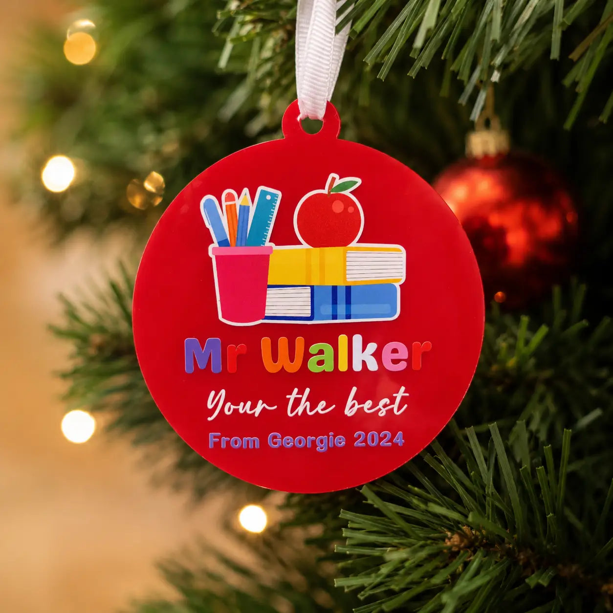 Teacher Appreciation Bauble – Custom Personalised Ornament Evermore Gifts & Favours