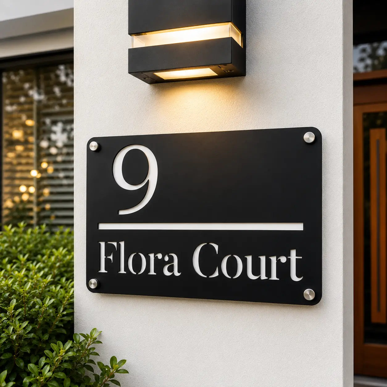Personalised House Number Sign – Custom Modern Address Plaque Evermore Gifts & Favours