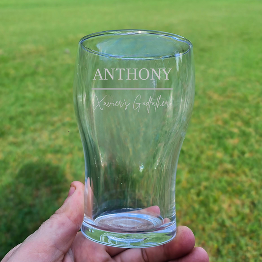 400ML Laser Etched Schooner Glass
