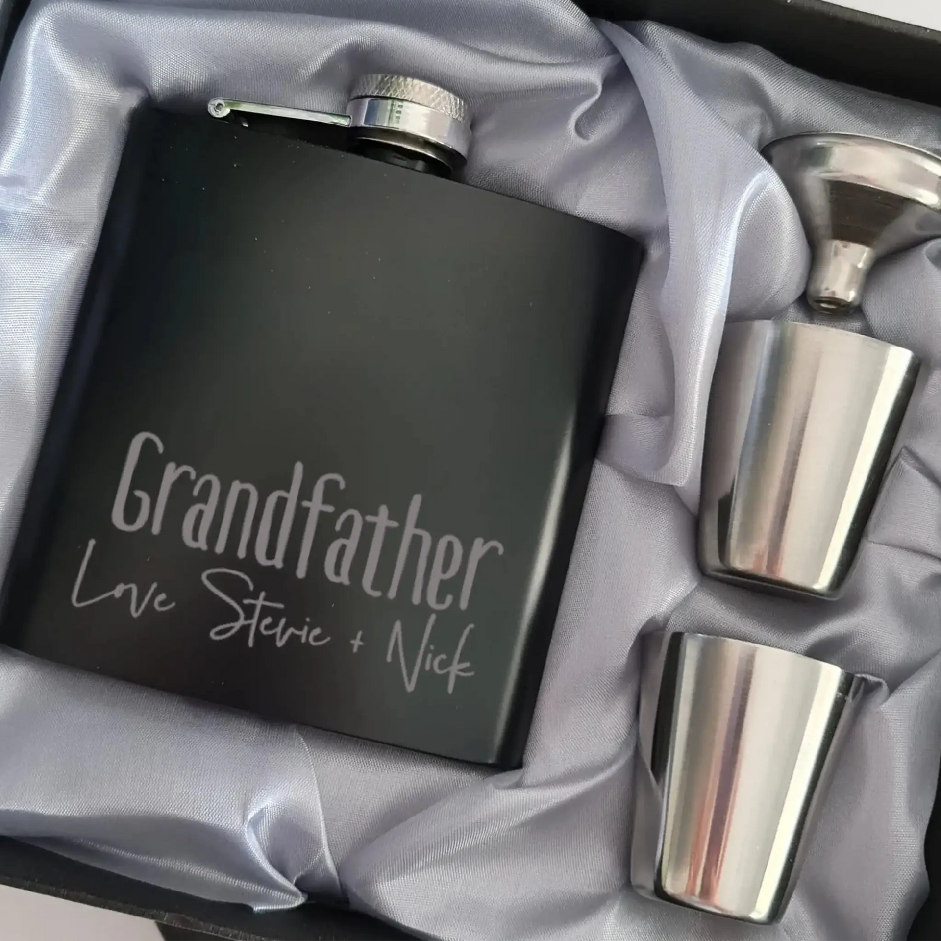 Engraved Flask Gift Set for Dad – Perfect for Father’s Day Evermore Gifts & Favours