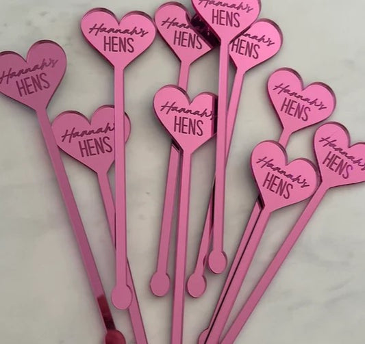 Bride & Groom Drink Stirrers – Elegant Custom Cocktail Accessories for Weddings