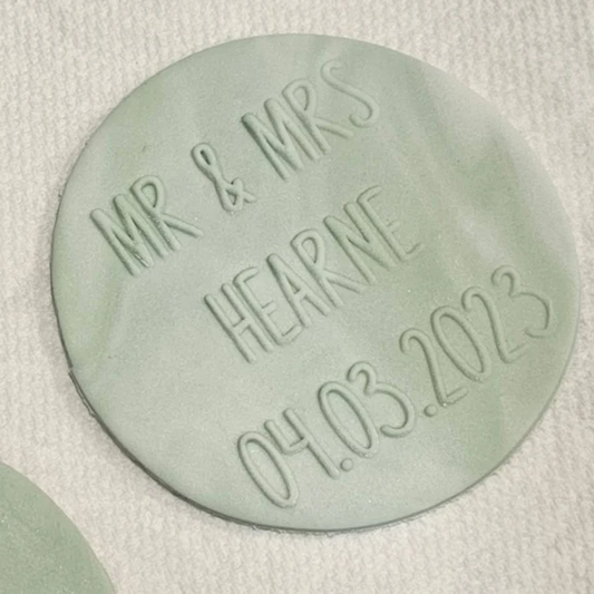 Wedding Cake Topper Fondant Stamp – Custom Cookie Debosser for Cakes and Treats