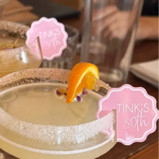 Birthday Drink Toppers – Custom Acrylic Toppers for Party Glasses