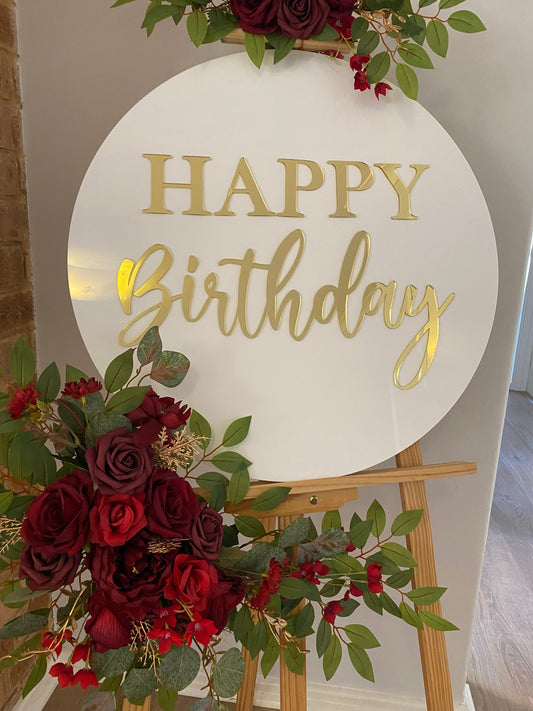 Double Layer Round Birthday Sign – Luxe Finish for Any Age