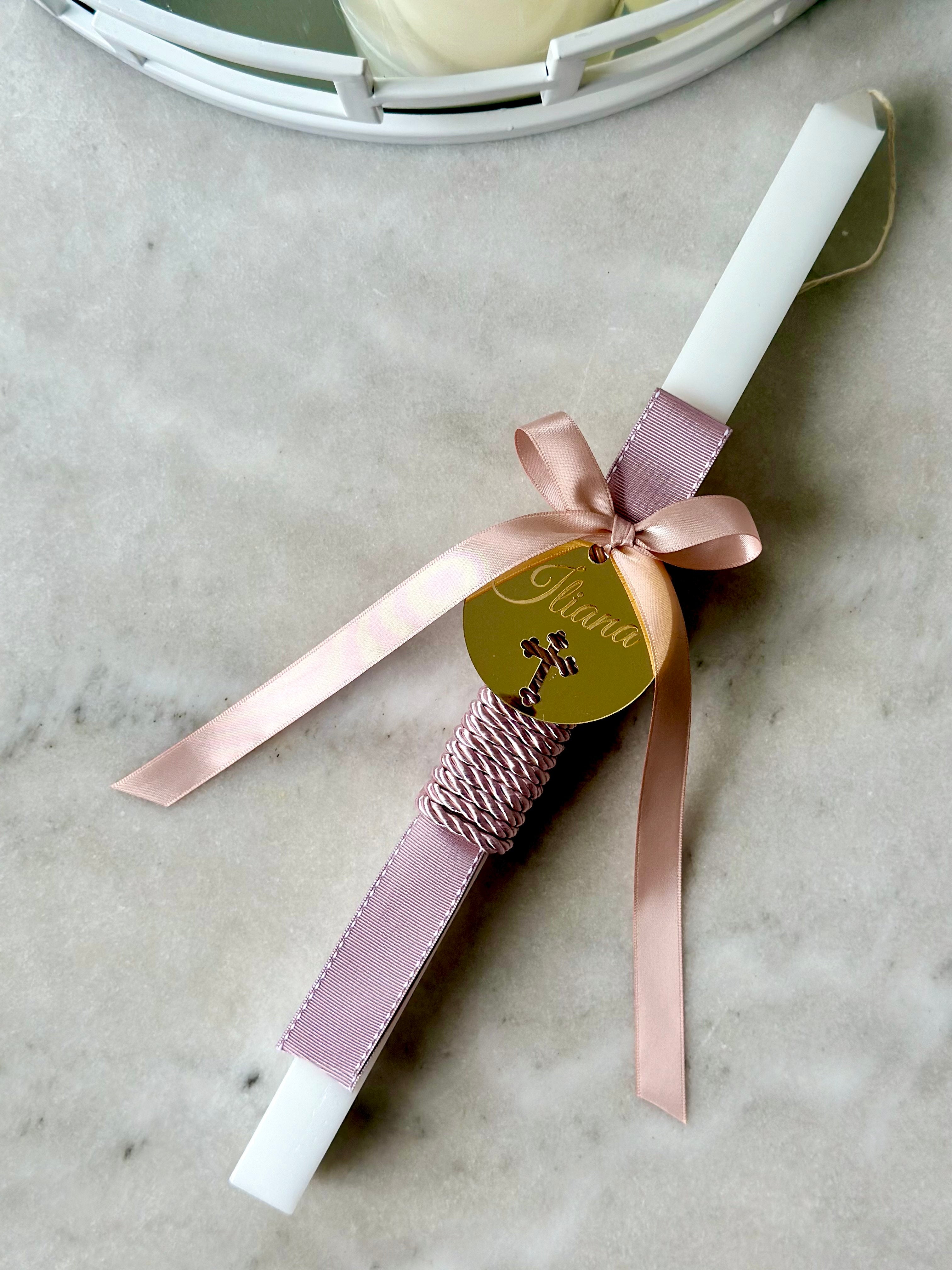 Confirmation Candle Tags – Elegant Acrylic or Timber Tag for Favours – 100mm