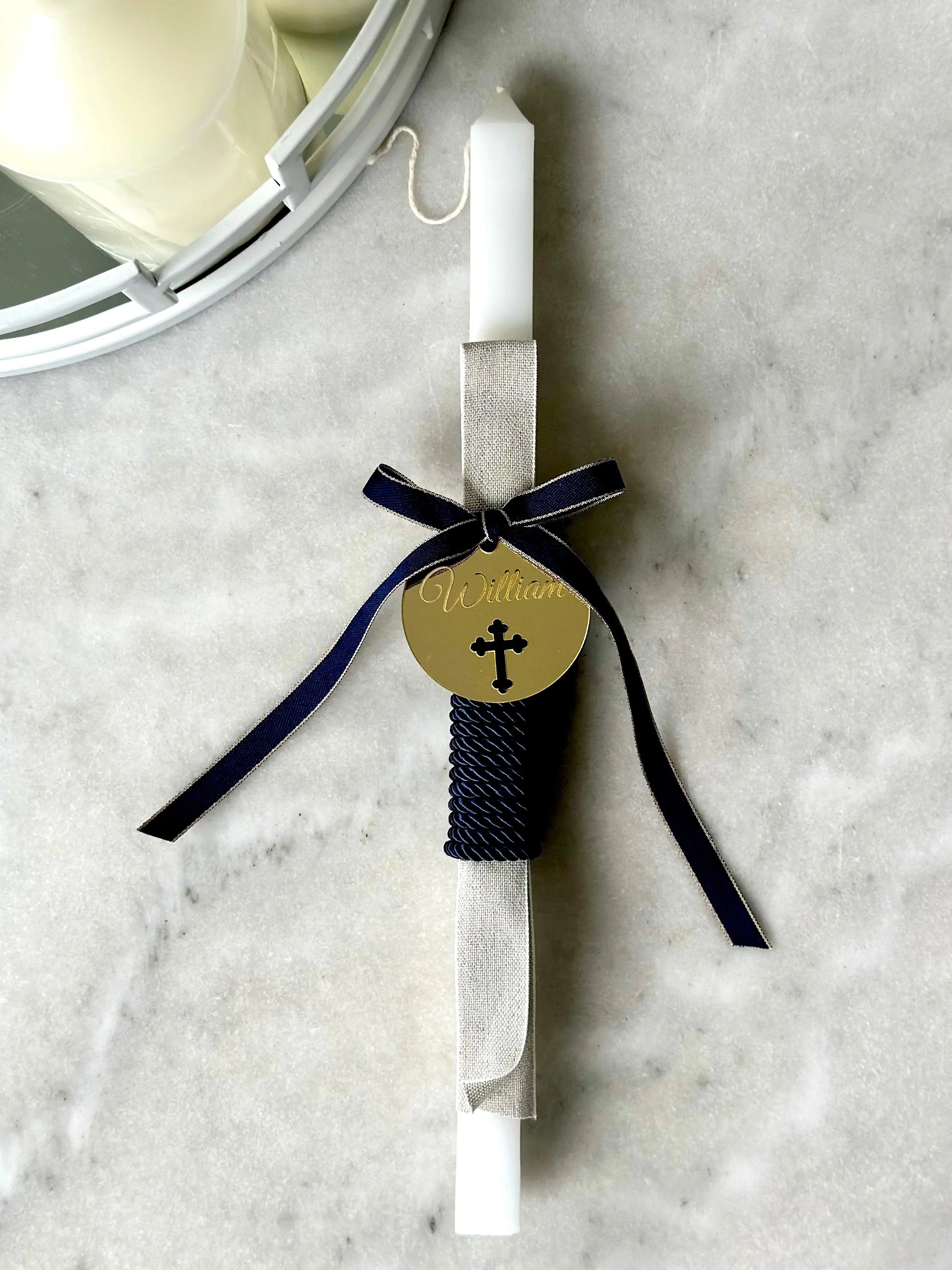 Acrylic tag  – Custom Candle Tags for Religious Celebratio – 80mm Evermore Gifts & Favours