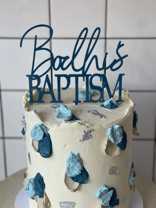 Personalised Baptism Cake Topper – Custom Acrylic or Timber Design