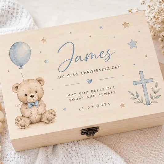 Christening Memory Box | Personalised Baptism Keepsake Box