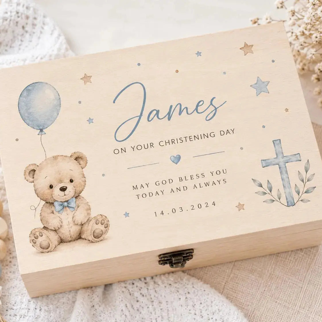 Christening Memory Box | Personalised Baptism Keepsake Box