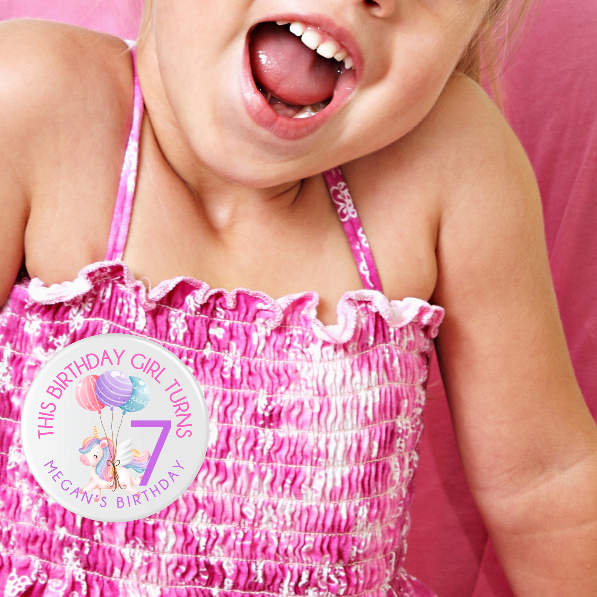 Personalised Birthday Badge – Custom Name & Age Badge for Kids or Adults