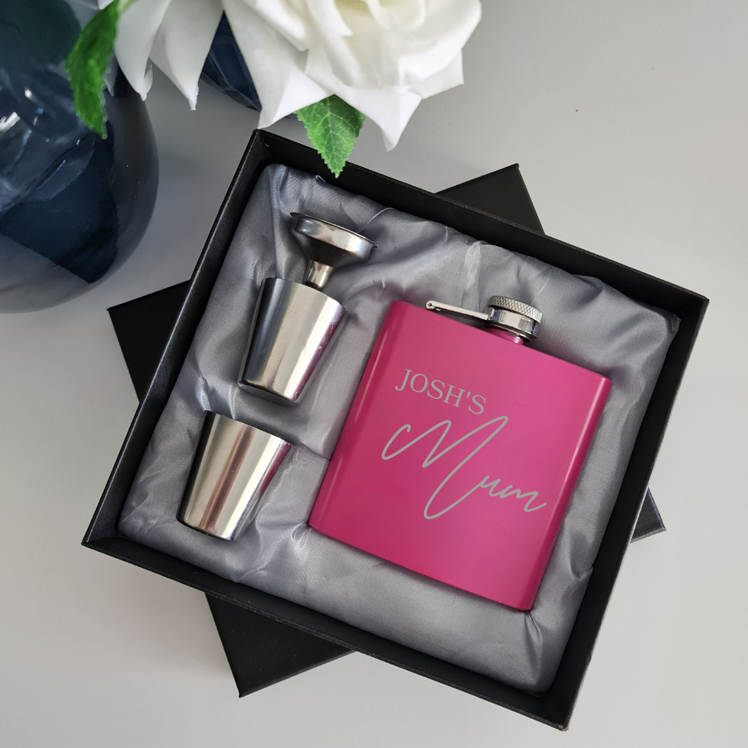 Engraved Flask Gift Set – Personalised Stainless Steel Design
