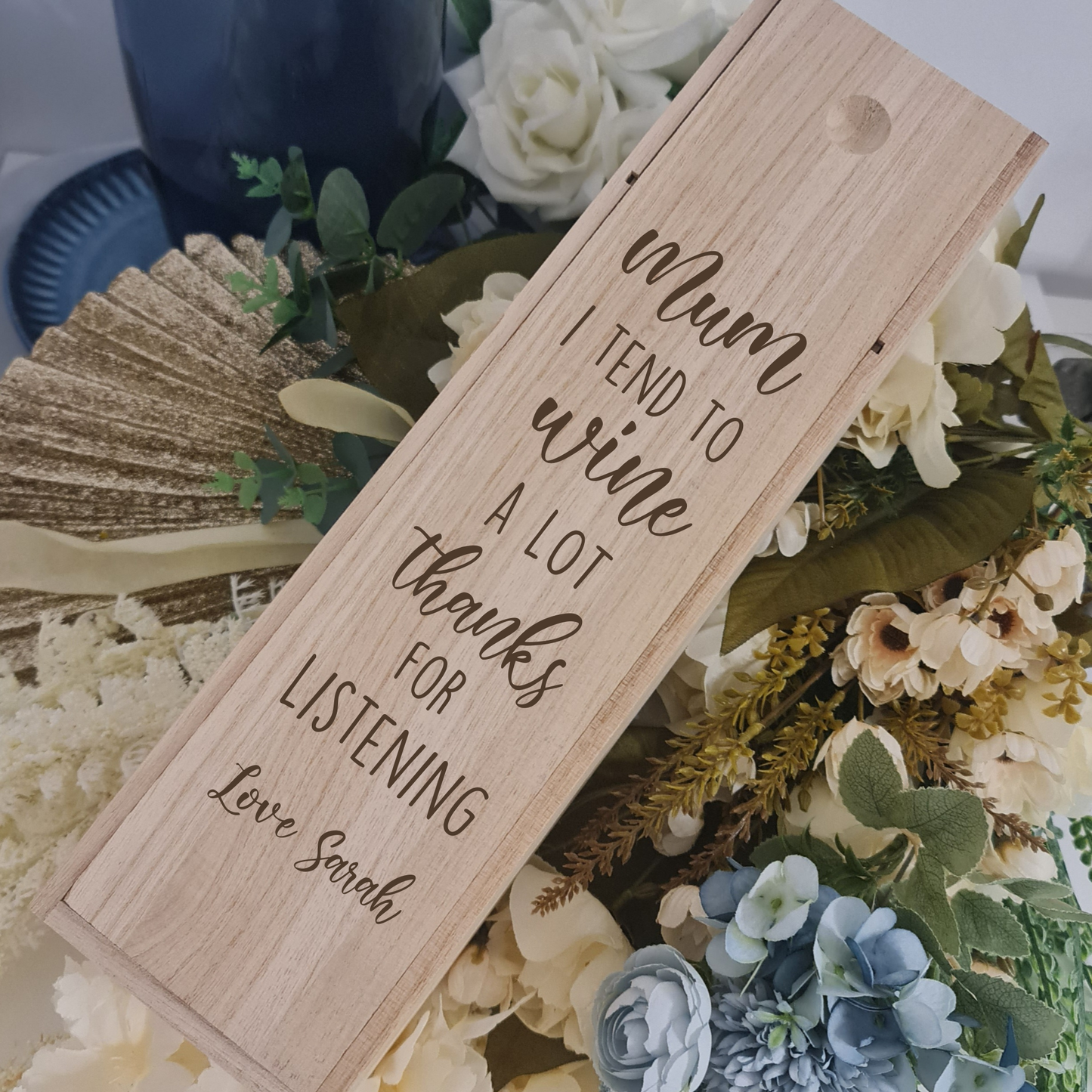 Personalised Timber Alcohol Gift Box – Custom Engraved Design