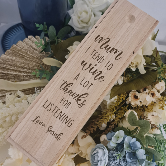 Personalised Timber Alcohol Gift Box – Custom Engraved Design