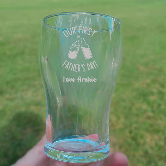 Fathers Day Schooner Glass | Personalised 425ml Beer Glass Evermore Gifts & Favours