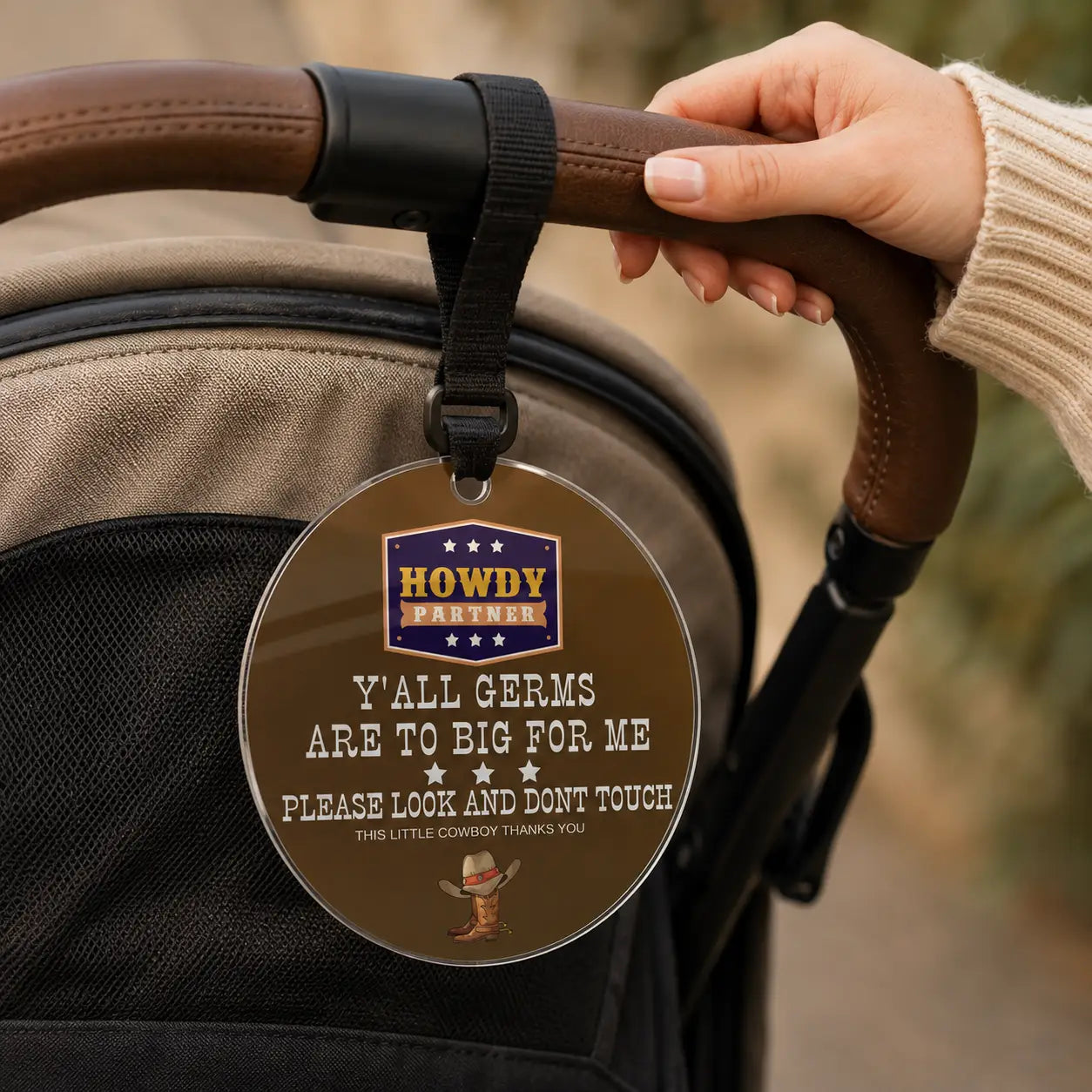 Don’t Touch Baby Pram Sign – Personalised Germ Protection Stroller Plaque Evermore Gifts & Favours