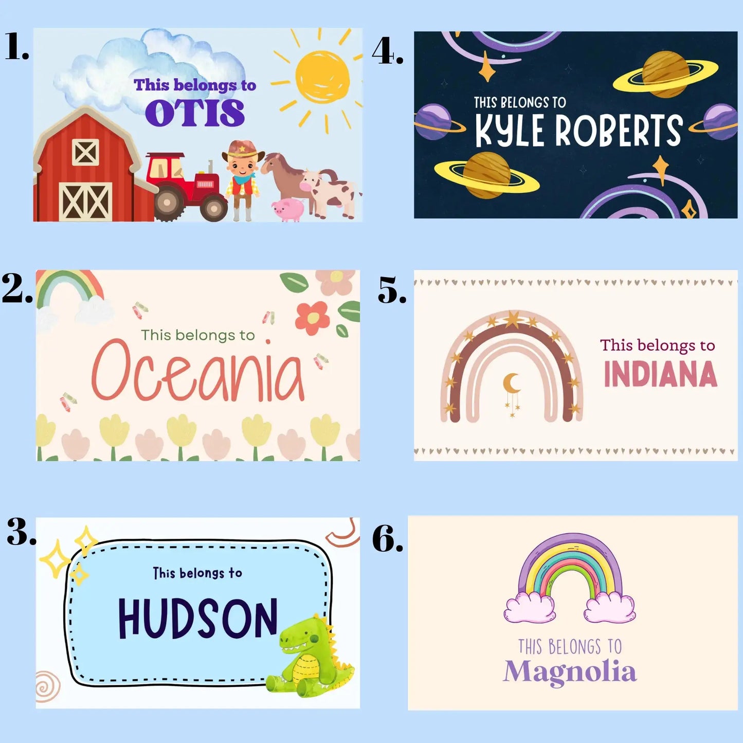 Unicorn Bag Tag Personalised | Kids School Name Tag 80x40mm Evermore Gifts & Favours