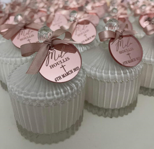 Timber Baptism Tags – Custom Laser Etched for Bonbonniere