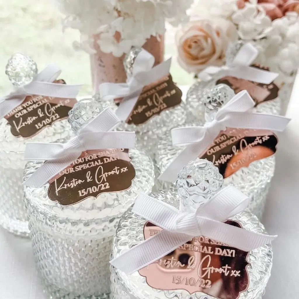 Personalised Acrylic Favour Tags | Custom Bonbonniere Gift Tags Evermore Gifts & Favours