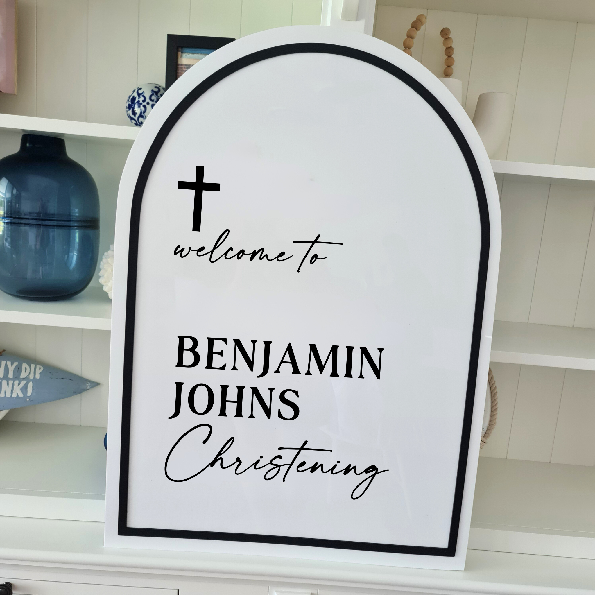 Religious Ceremony Welcome Sign – Custom Laser Engraved Detail