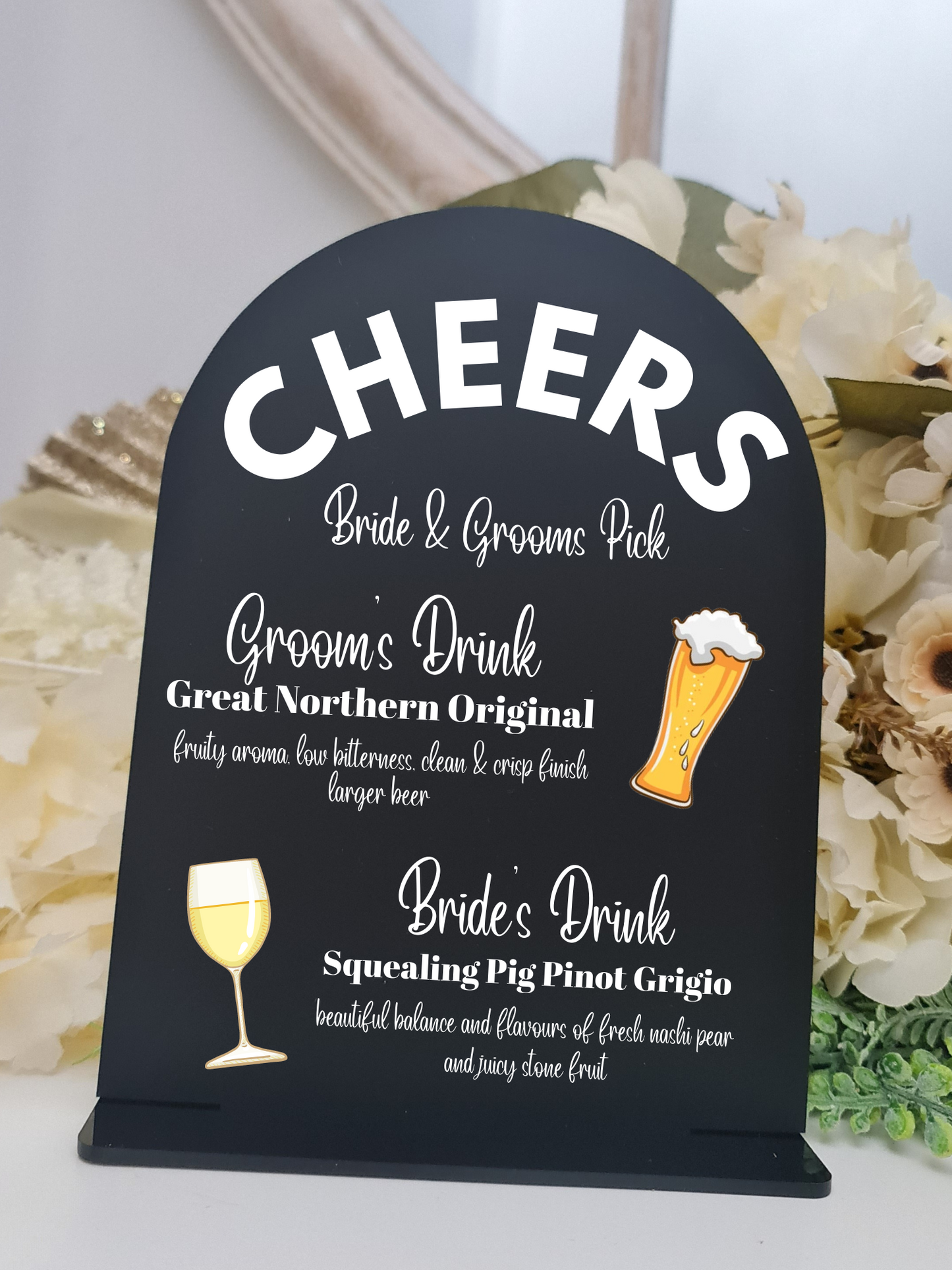 UV Printed Wedding Bar Sign – Custom Acrylic Signage for Drink Stations