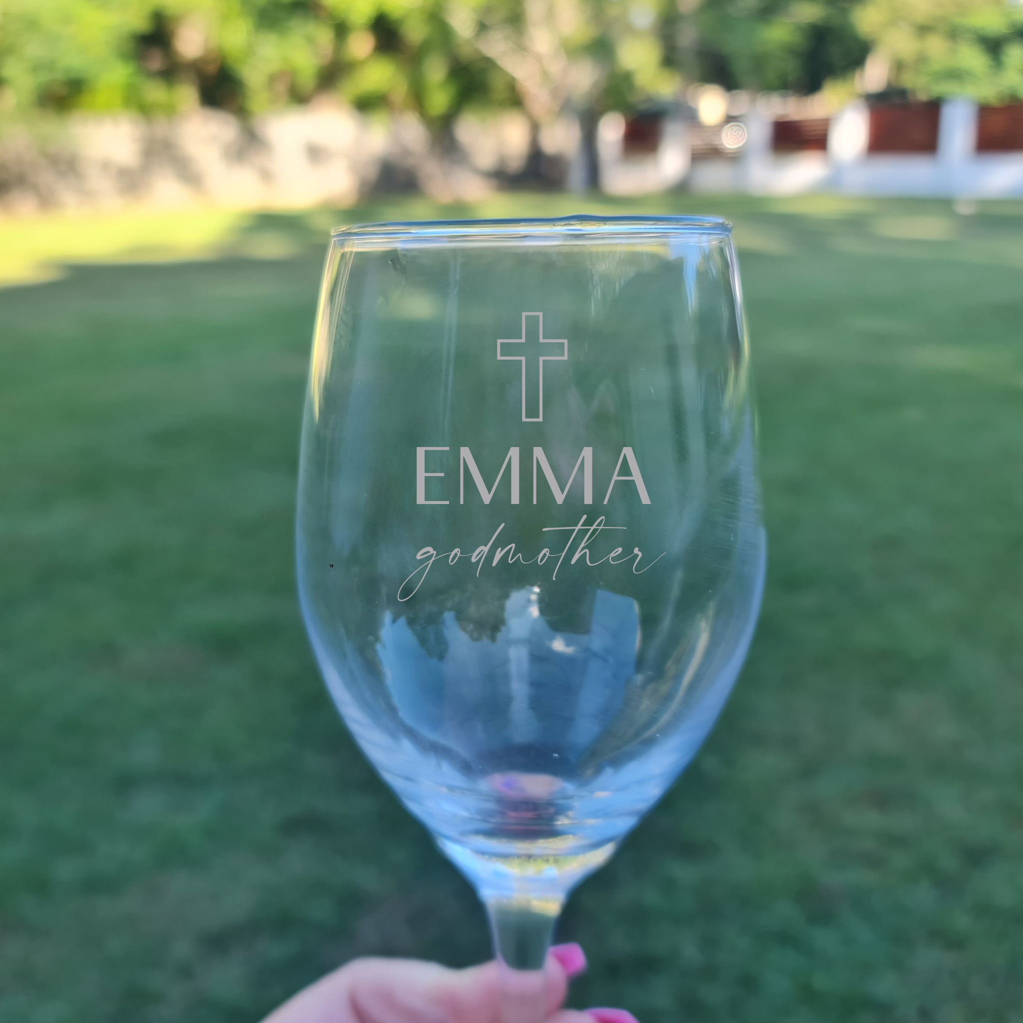 250ml Laser Etched White Wine Glass
